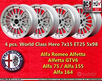 4 pz. cerchi Alfa Romeo WCHE 7x15 ET25 Alfetta GTV