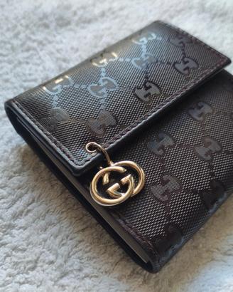 Portafoglio Gucci Trifold GG Imprimé Bordeaux 