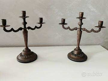 Coppia candelabro in BRONZO 