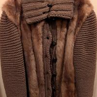Giaccone da donna in visone e lana