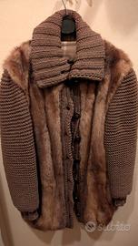 Giaccone da donna in visone e lana