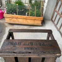 Vecchia Cassa in legno porta bottiglie