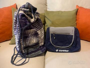 Sacca sportiva e porta necessaire