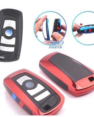 CUSTODIA CALOTTA CHIAVE BMW QUADRATA IN ROSSO