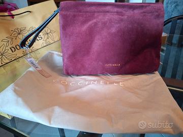 COCCINELLE Pochette color prugna scamosciato

