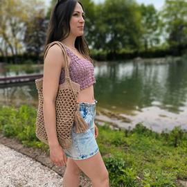 Borsa eco in juta fatta a mano