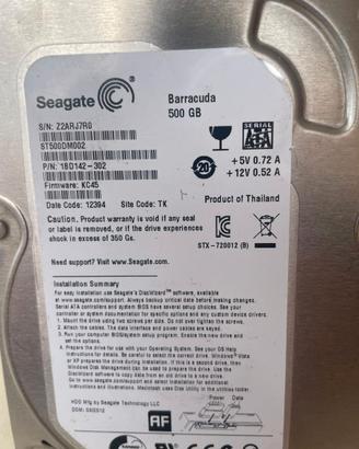 Stock 7 Hard Disk Interni 3.5" SATA - Seagate, WD,
