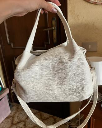 Borsa donna in vera pelle Made in Italy – bianca