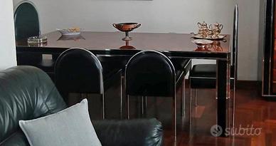 Tavolo radica acciaio Willy Rizzo per Sabot ‘70