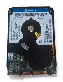 HDD 1TB (1000GB) WD Blue da 2,5" SLIM SATA 5400RPM