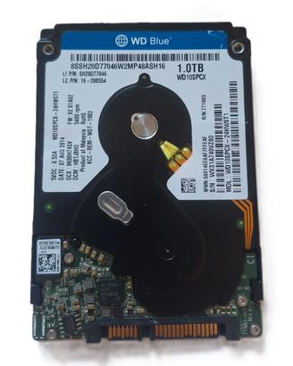 HDD 1TB (1000GB) WD Blue da 2,5" SLIM SATA 5400RPM