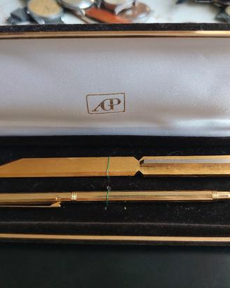 SET PENNA E TAGLIACARTA CON SCATOLA VINTAGE