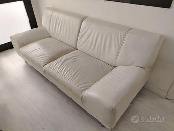 DIVANO 2 POSTOI IN PELLE BIANCA – 200 CM