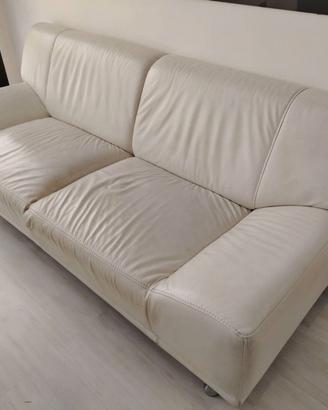 DIVANO 2 POSTOI IN PELLE BIANCA – 200 CM