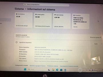 PC Portatile HP Stream 14 AMD A4 4GB RAM 64