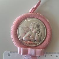 Coccarda rosa con  argento