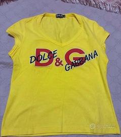 t-shirt dolce & gabbana gialla, taglia M