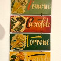 Targhe  vintage per gelateria acciaio