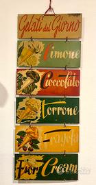 Targhe  vintage per gelateria acciaio
