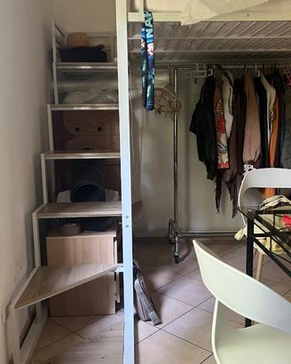 Letto a soppalco 140x200+MATERASSO INCLUSO memory