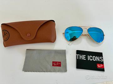 Occhiali Rayban Aviator blu specchio polarizzato