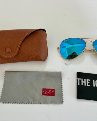 Occhiali Rayban Aviator blu specchio polarizzato