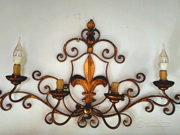 Applique in ferro battuto 4 luci stile classico