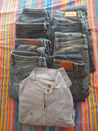 set di 9 jeans ragazza/donna XS 29 44 46