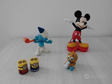 Lotto pupazzi Topolino, Minions, Puffo e Neonato