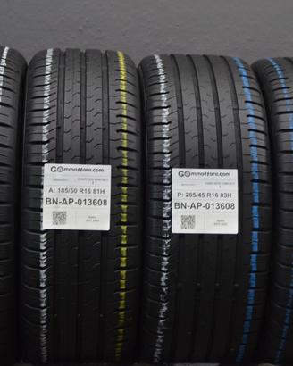 4 Pneumatici Bimisura Ant 185/50R16 Post 205/45R16