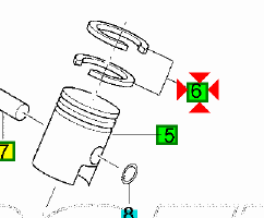 -Serie segmenti pistone Yamaha TZR 50 4YVE16040000