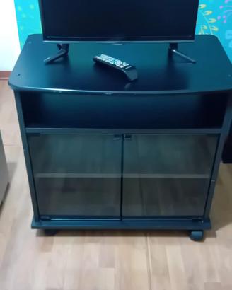 Tv e carrello con ante in vetro