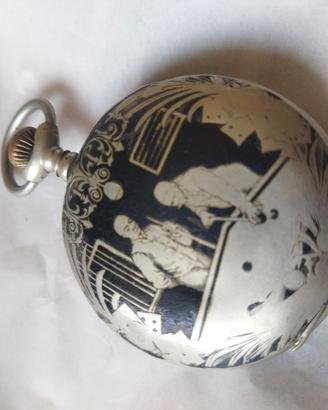 Orologio antico smaltato da giocatore d'azzardo
