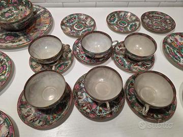 Servizio da tè vintage porcellana Canton