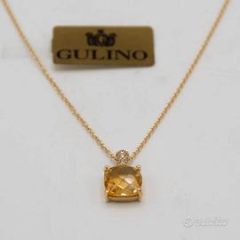 Collana donna oro giallo18kt quarzo giallo E.851