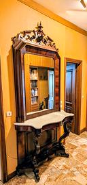 Consolle (console) XIX sec. '800 in legno e marmo