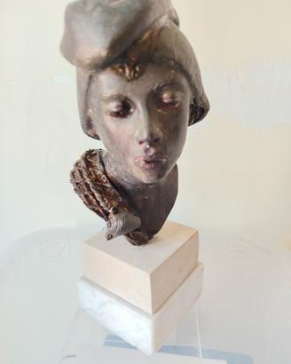 statuetta in bronzo patinato di un inizio napoleta