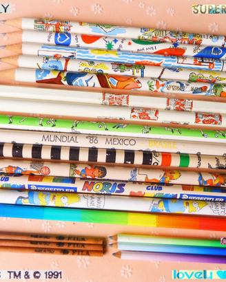 ✏️ Vintage LOTTO 20 MATITE LACCATE collezione NEW
