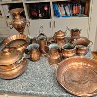 lotto oggetti ri rame massiccio