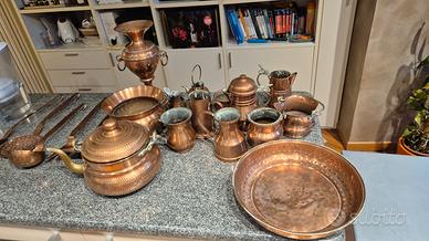 lotto oggetti ri rame massiccio