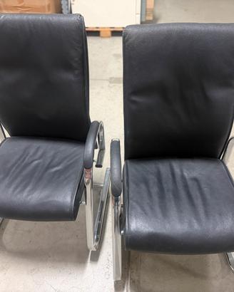 Seduta pelle e acciaio