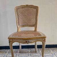 Sedia vintage in legno e vimini