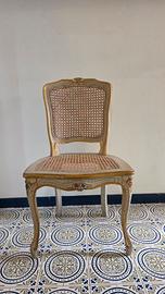 Sedia vintage in legno e vimini