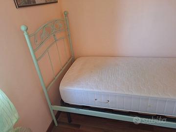 letto singolo con branda e materasso 
