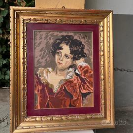 Quadro punto croce ragazza