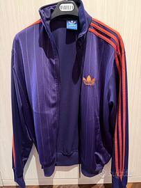 Felpa Adidas viola con strisce arancioni Tg. M-L