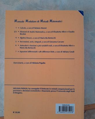 Eserciziario manuale modulare metodo matematici