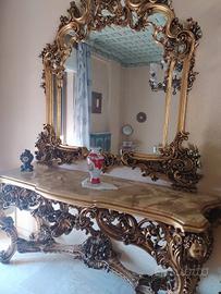 Consolle con specchio in stile barocco