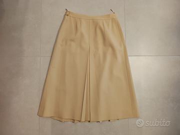 Gonna in pura lana beige 