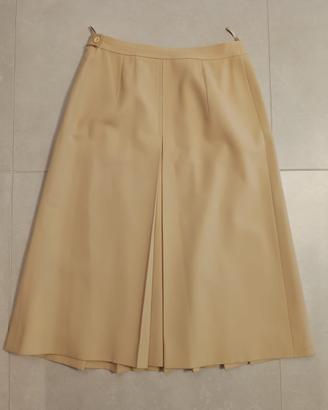 Gonna in pura lana beige 